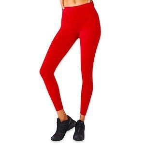 Alo Yoga Women’s Red 7/8 High Waisted Airbrush Athletic Workout Leggings Medium